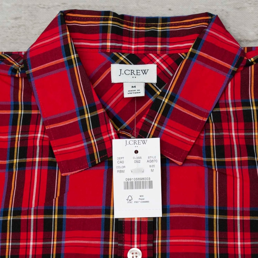 NWT J. Crew Tartan Plaid Button Down Shirt size XS - Picture 4 of 6